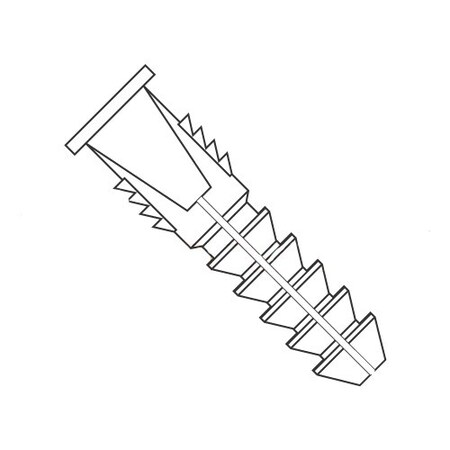 #10 - #12 - #14 Tapered and Ribbed Plastic Anchors/Nylon/Natural/for Use with #10, 12 or #14 Screws/Length: 1 5/32" - 1 1/2" / Drill Size: 5/16" (Carton: 1,000 pcs)